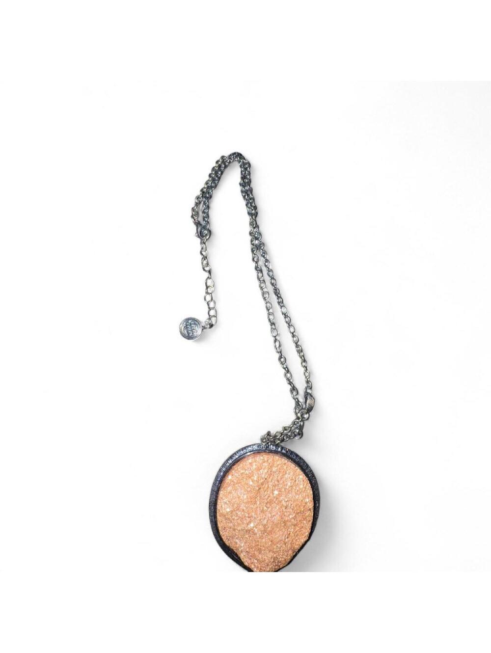 Orange glittery necklace with black chain #glitter #party